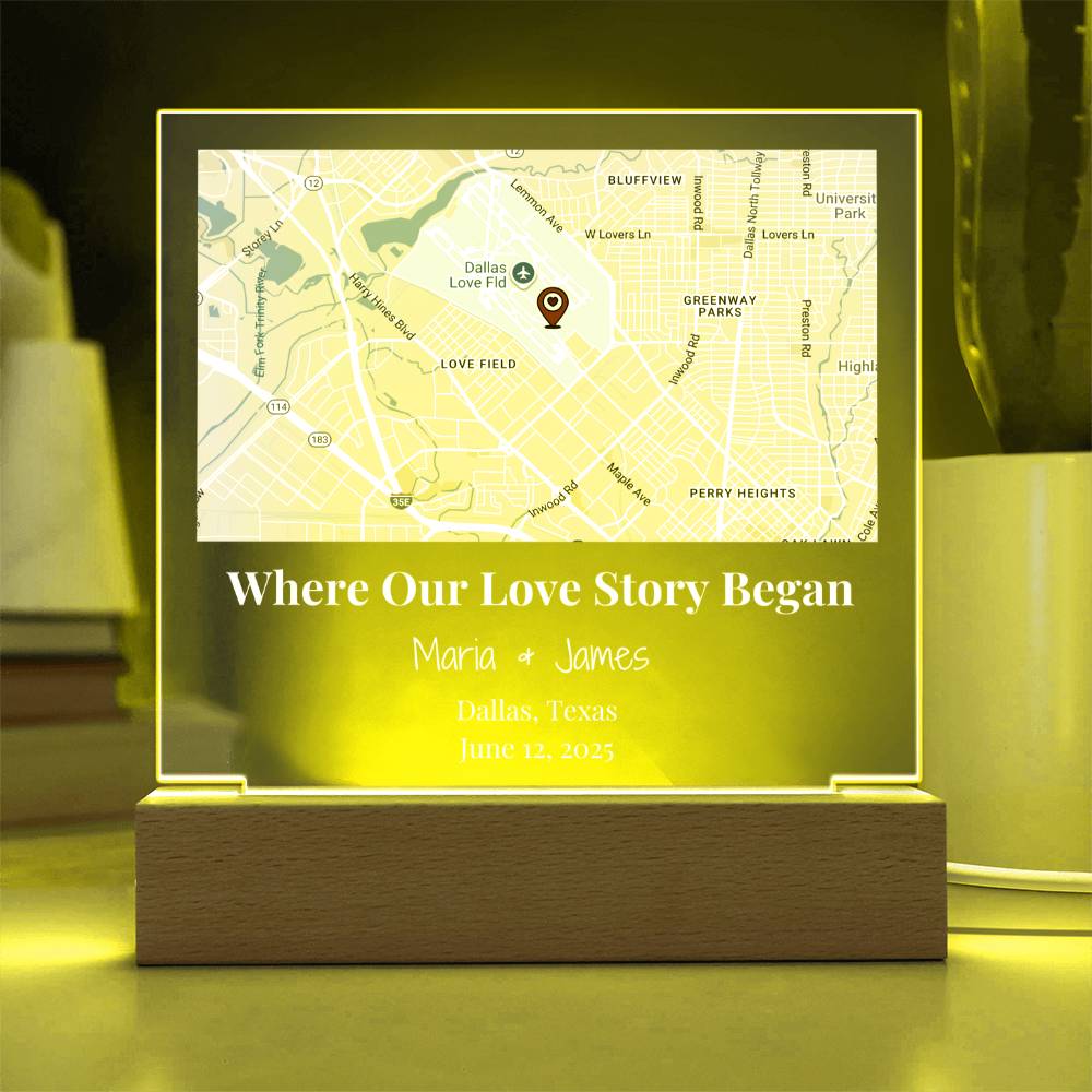 Acrylic Plaque Maps White