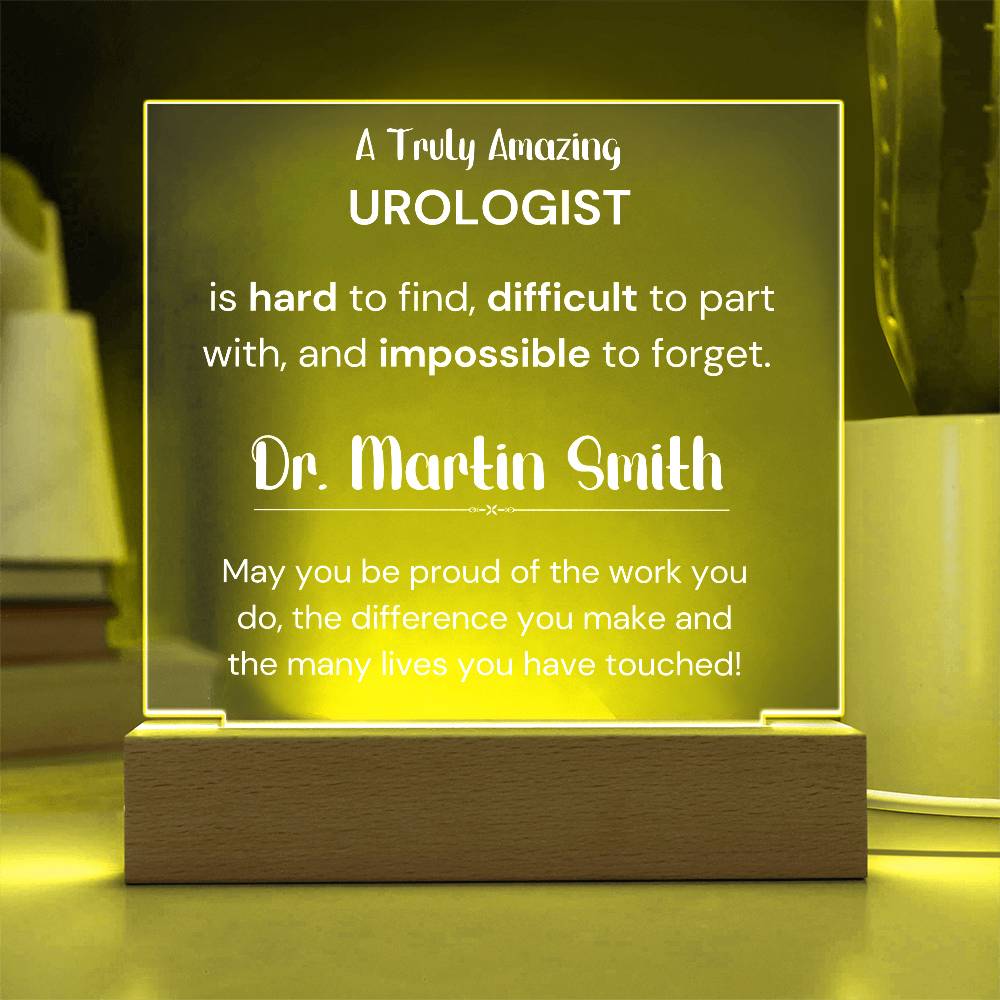 Gift For Urologist Personalized Acrylic Plaque