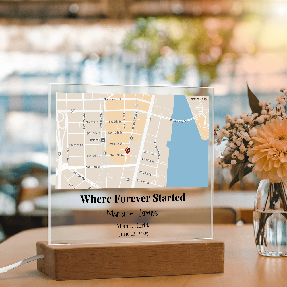 Personalized Where Forever Started Map Acrylic Plaque Miami Florida