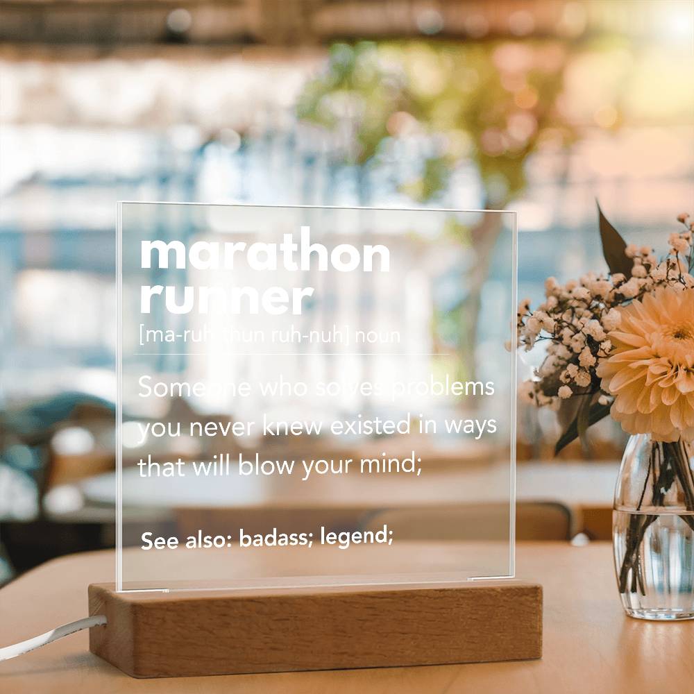 Marathon Runner Personalized Gift Acrylic Plaque 1