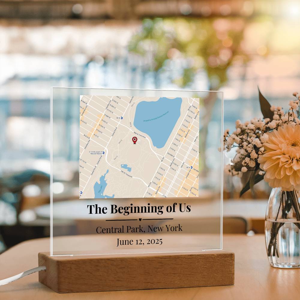 Personalized Where We Met Map Acrylic Plaque Central Park NY 2