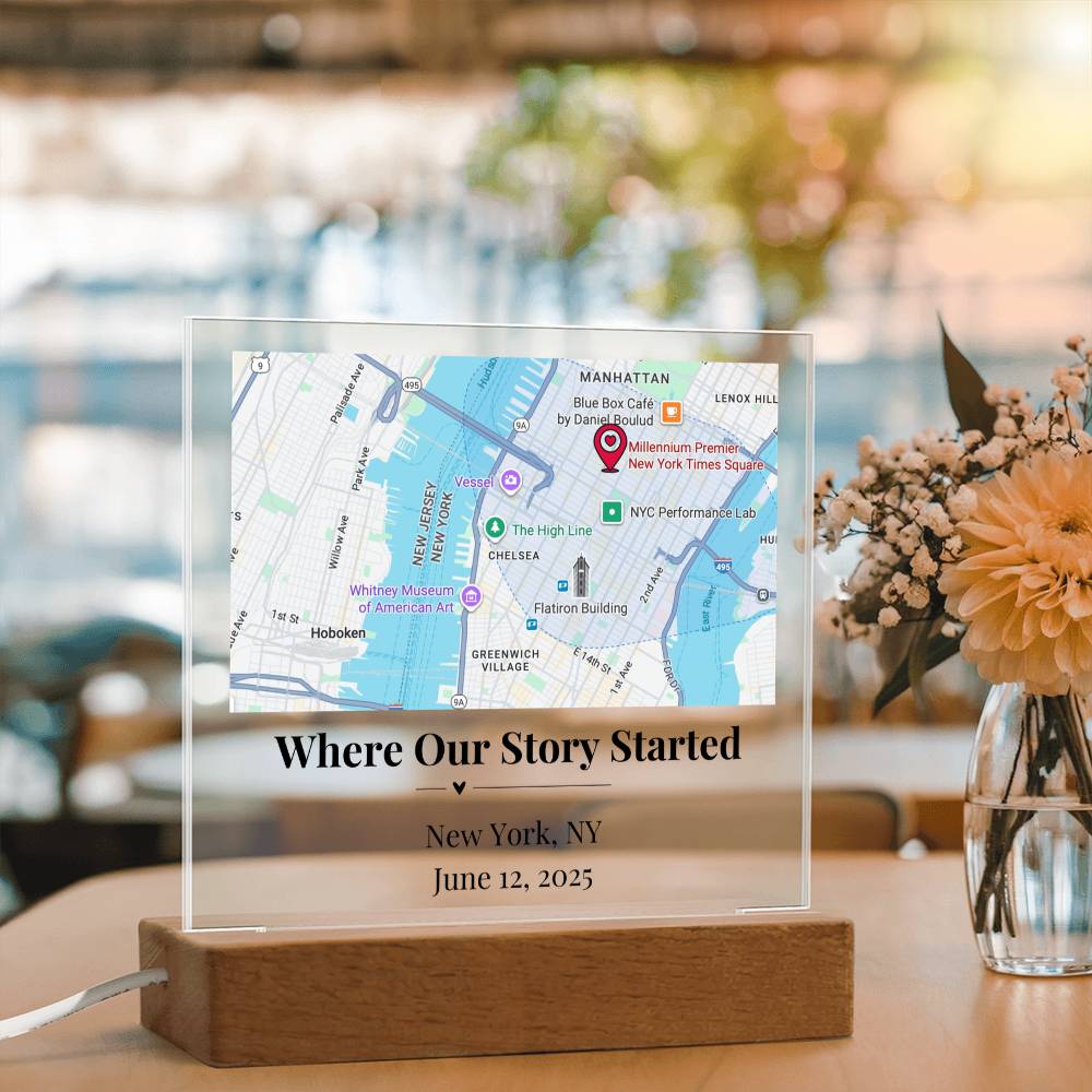 Personalized Where We Met Map Acrylic Plaque New York 1
