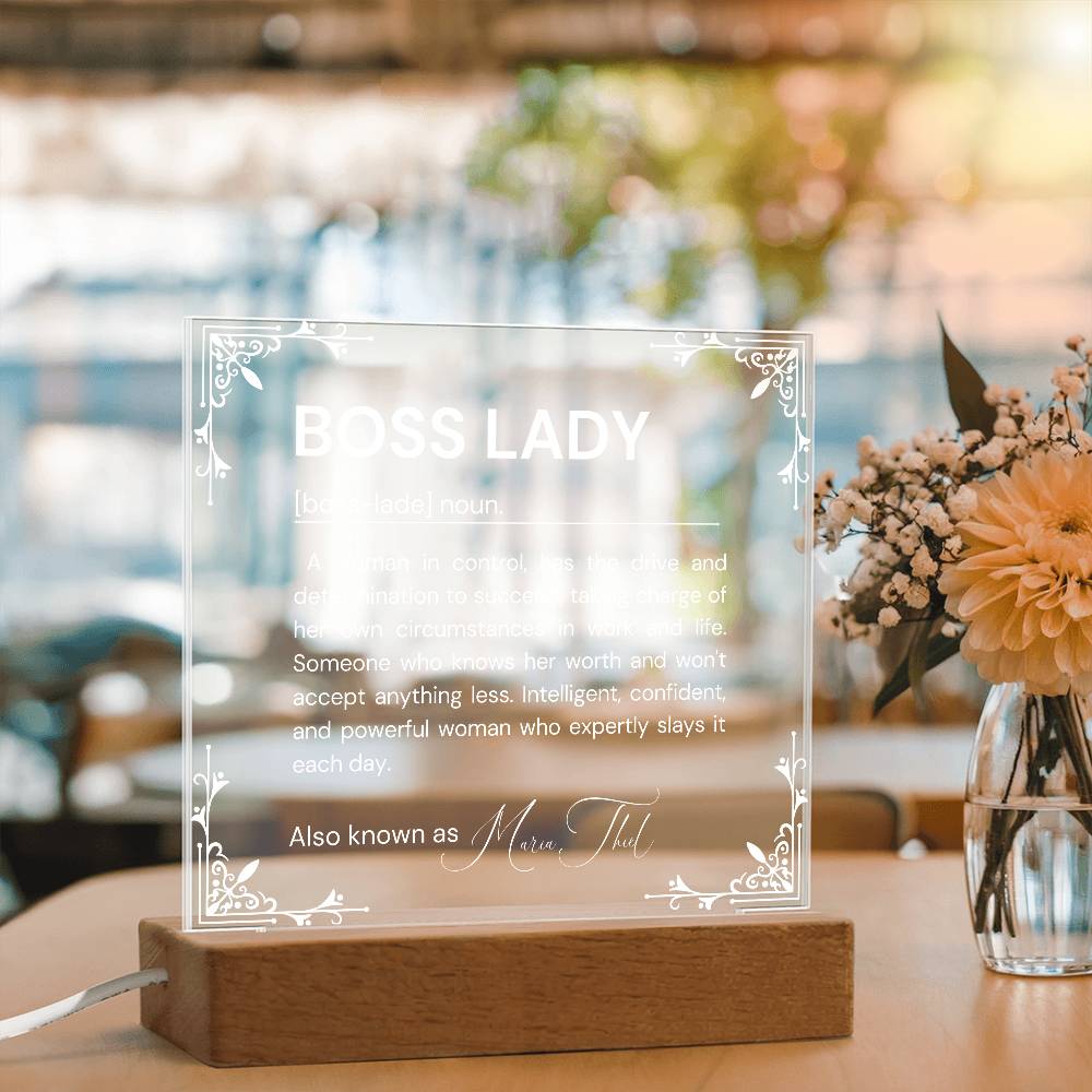 Personalized Boss Lady Definition Acrylic Plaque