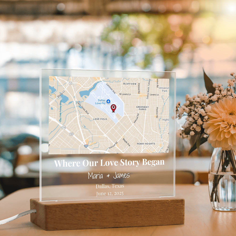 Acrylic Plaque Maps White