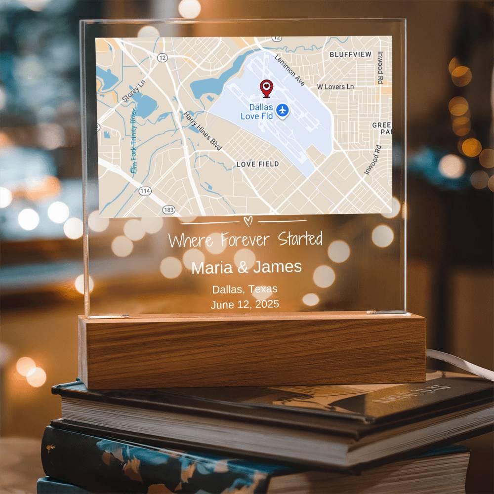 Personalized Wedding Location Map Plaque
