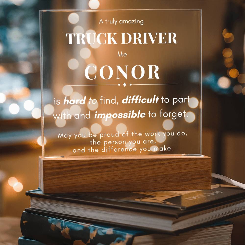 Truck Driver Gift Personalized Name LED Plaque