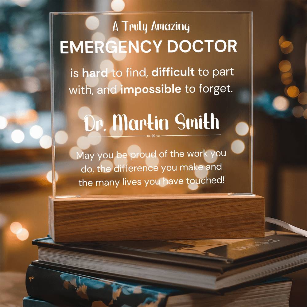 Gift For Emergency Doctor Personalized Acrylic Plaque