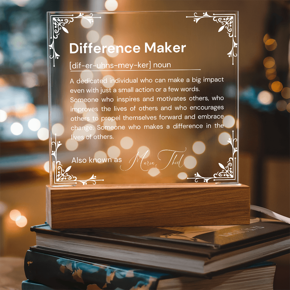 Personalized Difference Maker Definition Plaque