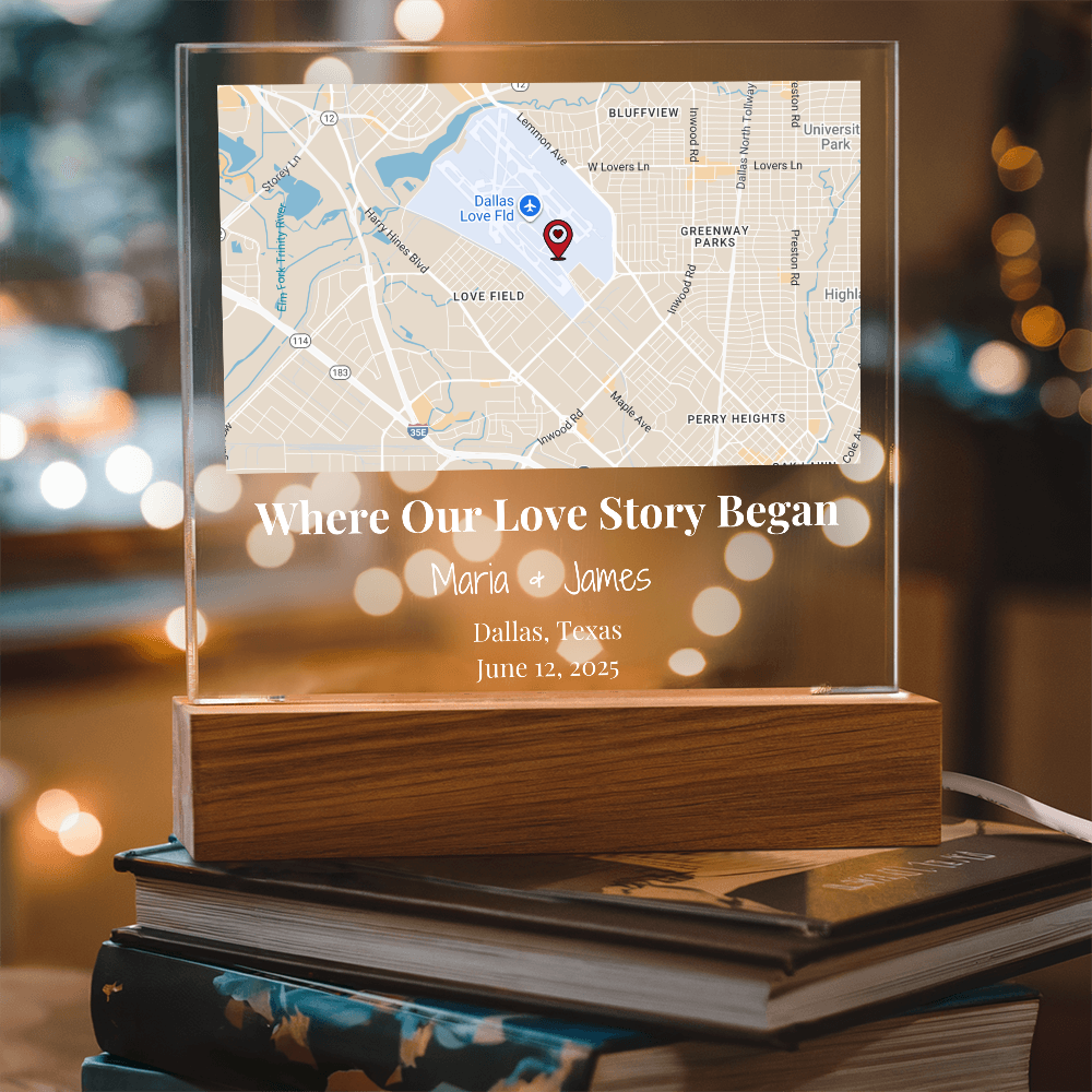 Acrylic Plaque Maps White
