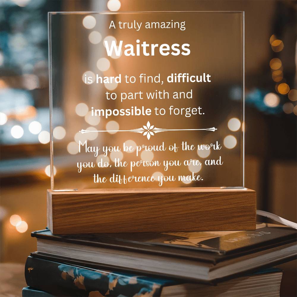 Waitress Thank You Gift - Acrylic Square Plaque