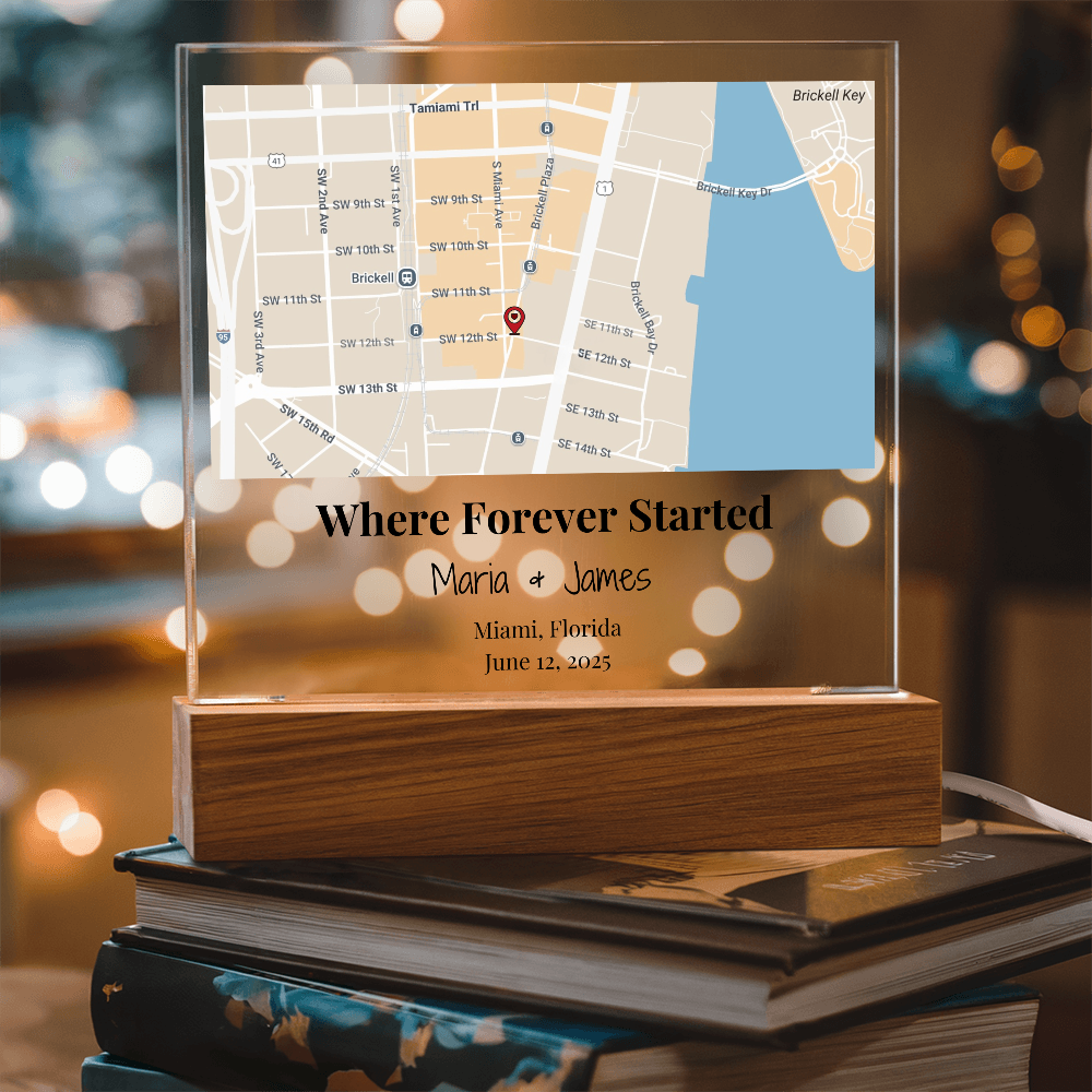 Personalized Where Forever Started Map Acrylic Plaque Miami Florida