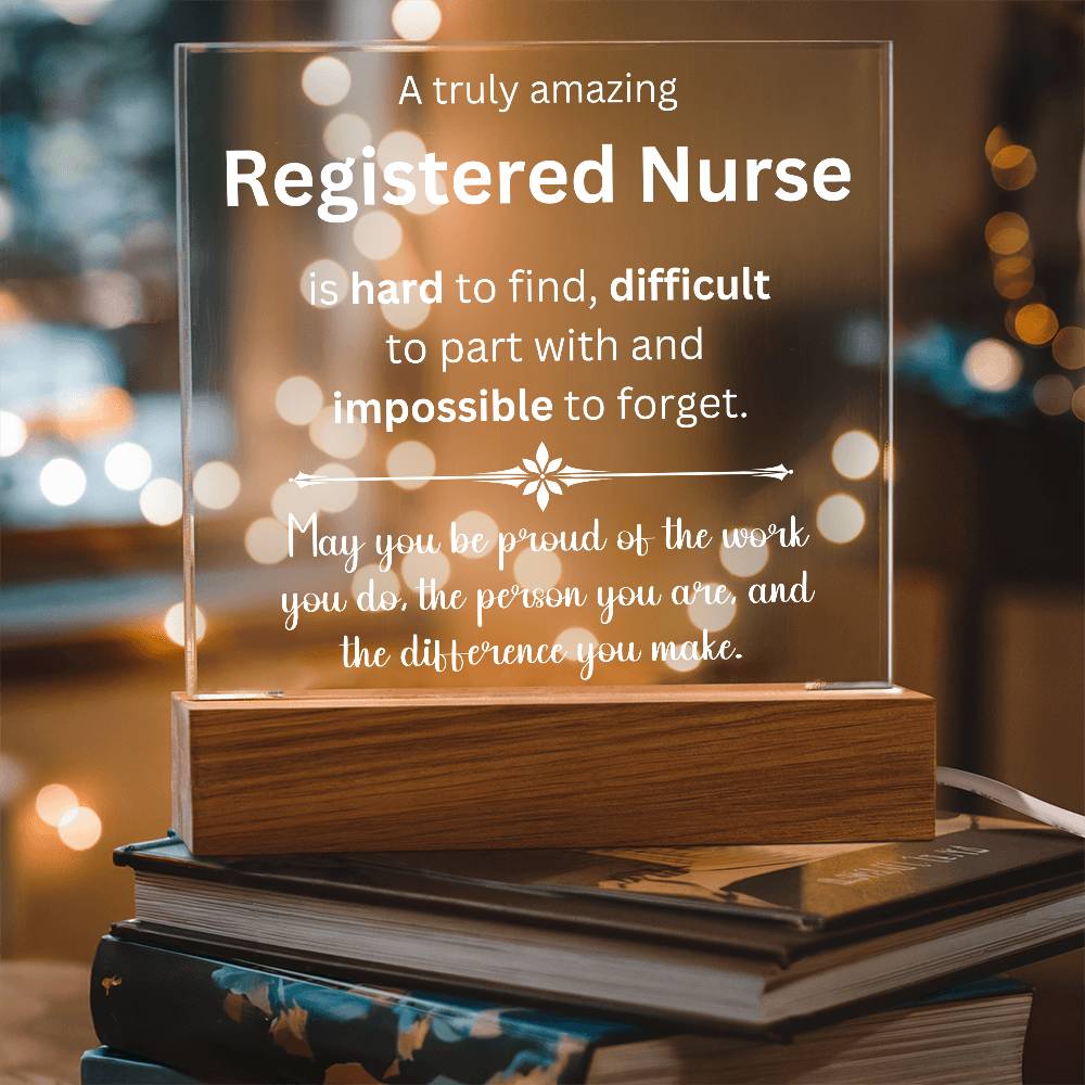 Registered Nurse Thank You Gift - Acrylic Square Plaque