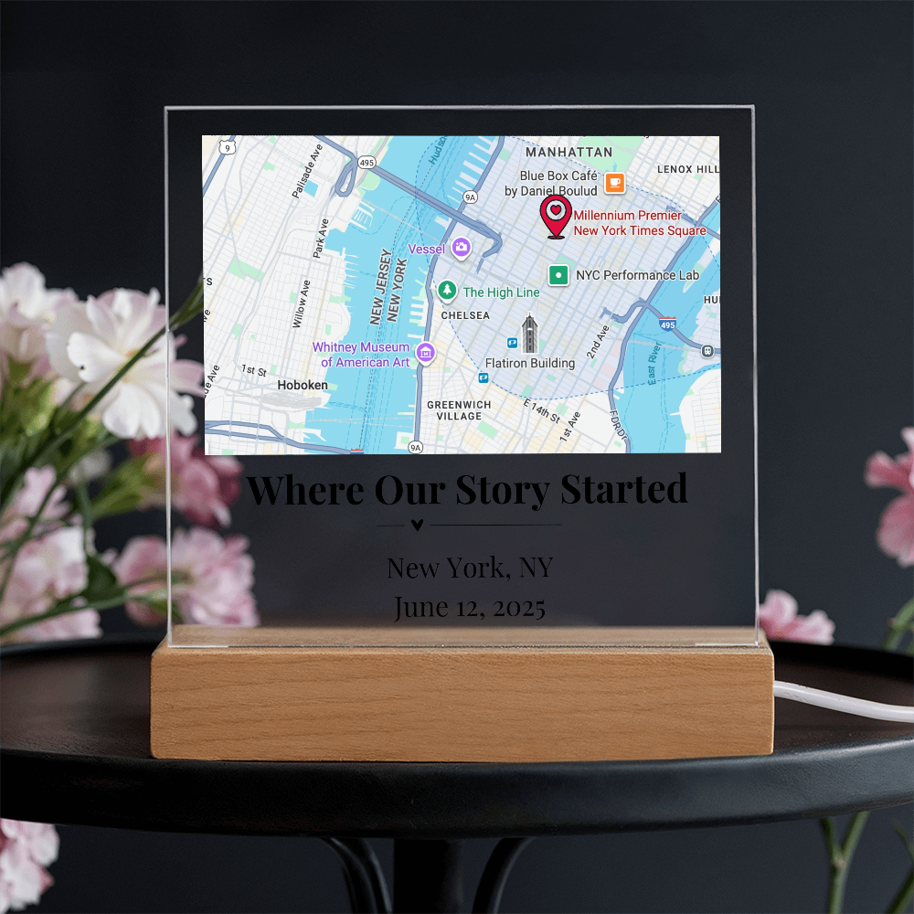 Personalized Where We Met Map Acrylic Plaque New York 1