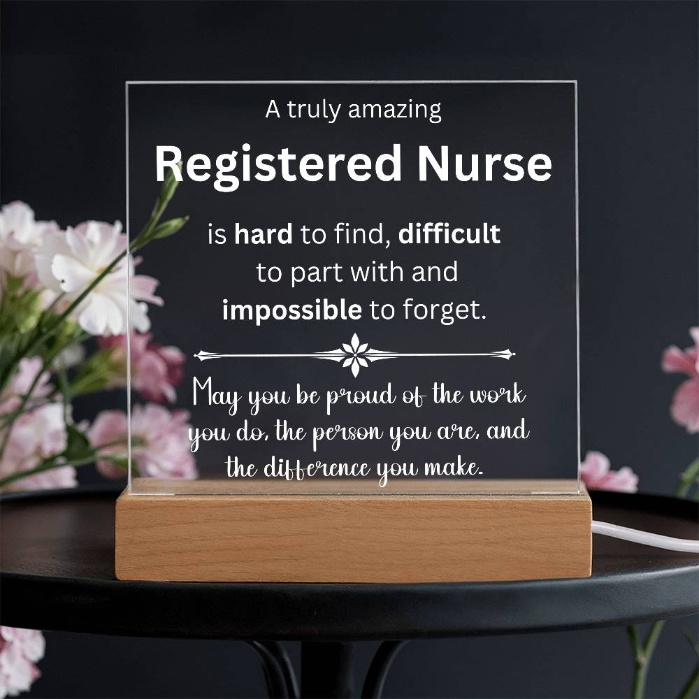 Registered Nurse Thank You Gift - Acrylic Square Plaque