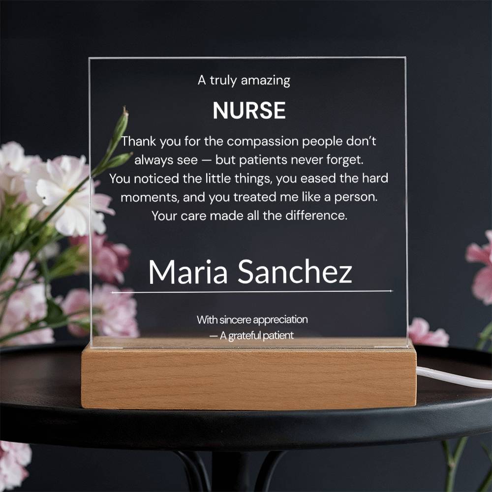 Nurse Thank You Gift Acrylic Plaque Personalized