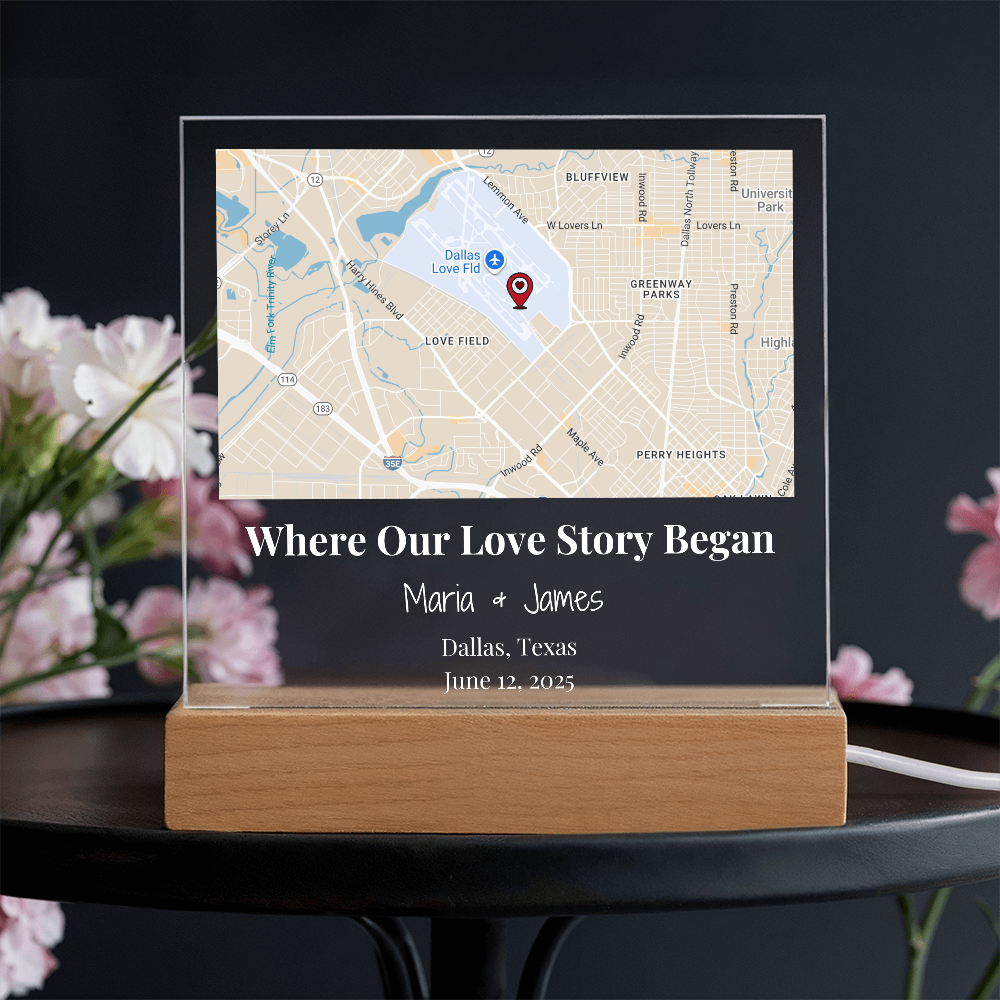Acrylic Plaque Maps White
