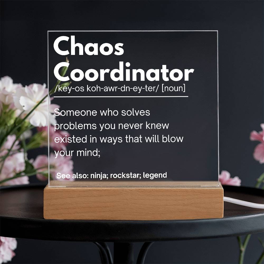 Chaos Coordinator Personalized Gift Acrylic Plaque 1