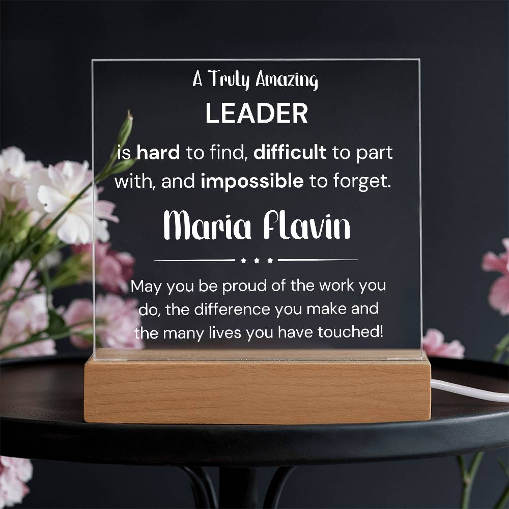 A Truly Amazing  Leader - Acrylic Plaque Personalized With Custom Name