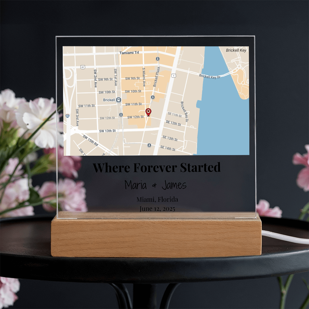 Personalized Where Forever Started Map Acrylic Plaque Miami Florida