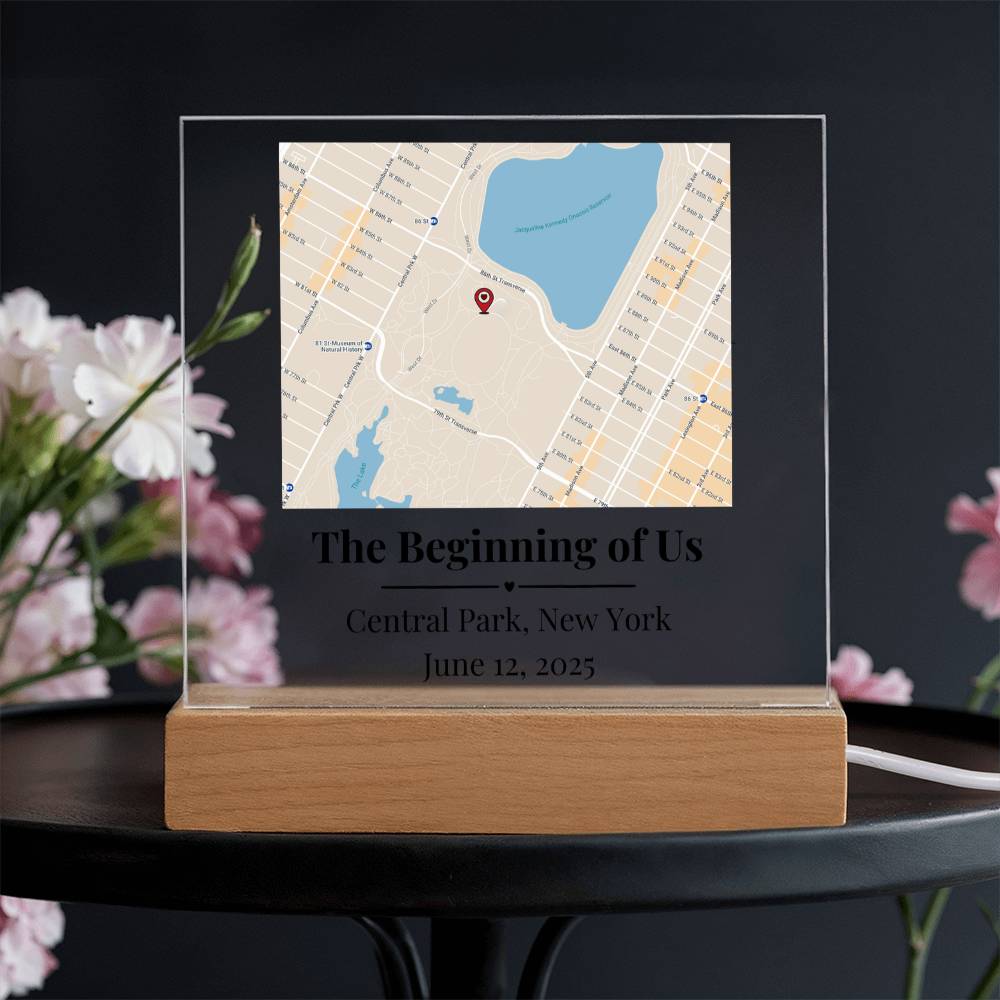Personalized Where We Met Map Acrylic Plaque Central Park NY 2