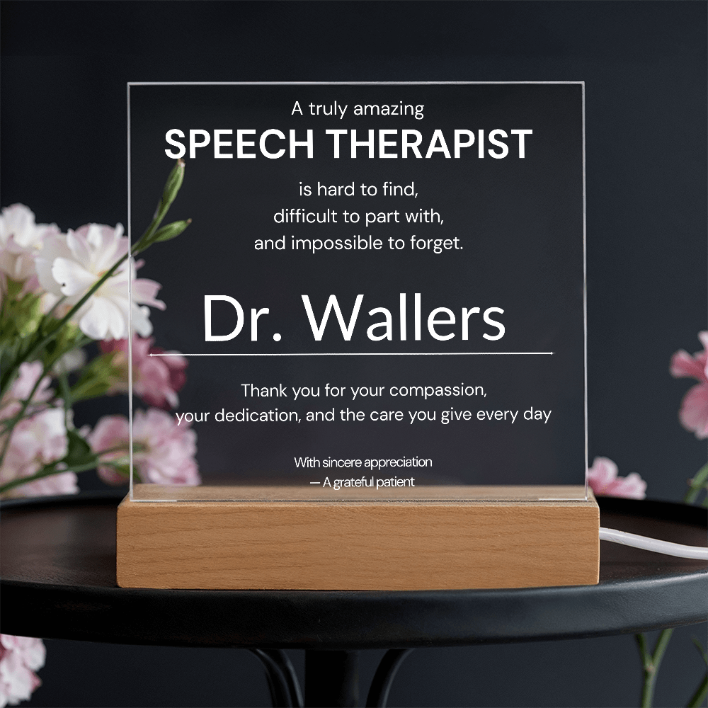 Personalized Speech Therapist Appreciation Gift from Patient