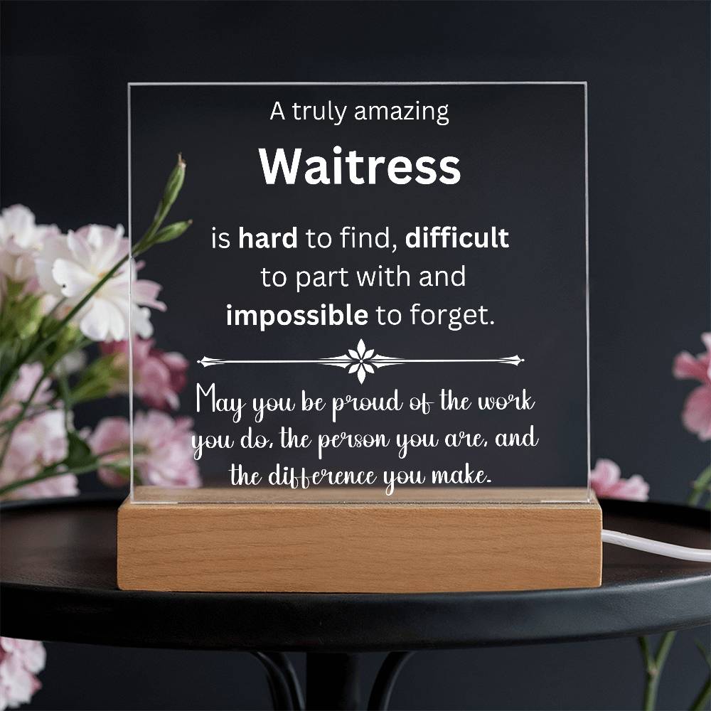 Waitress Thank You Gift - Acrylic Square Plaque