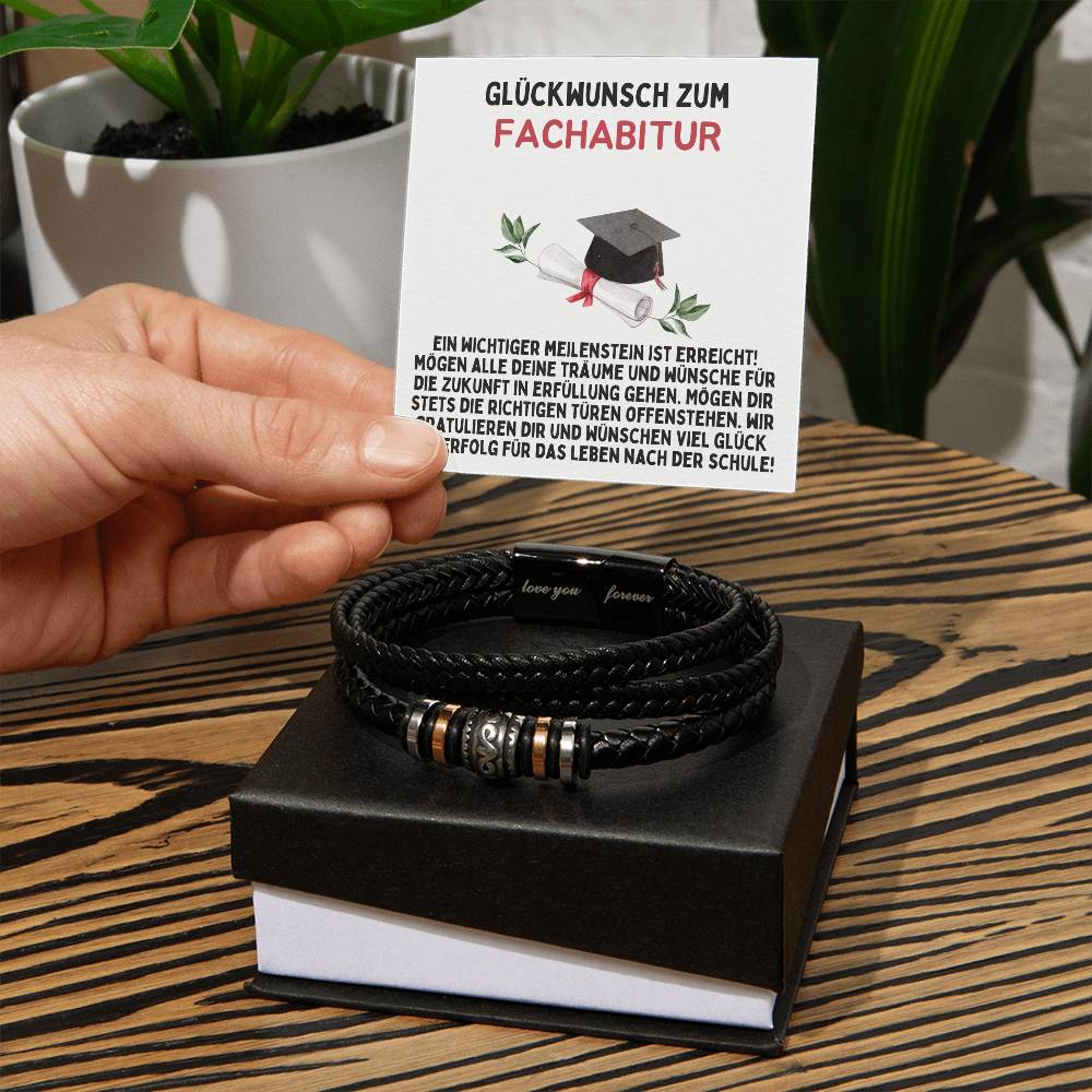 Glückwunsch Zum Fachabitur | Ein Wichtiger Meilenstein Ist Erreicht | Luxus Leder Armband