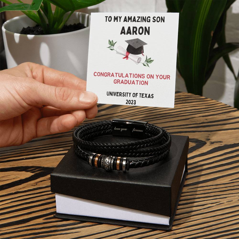 To My Amazing Son - Congratulations - Love You Forever Bracelet