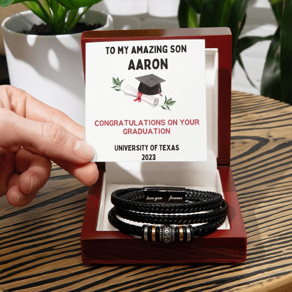 To My Amazing Son - Congratulations - Love You Forever Bracelet