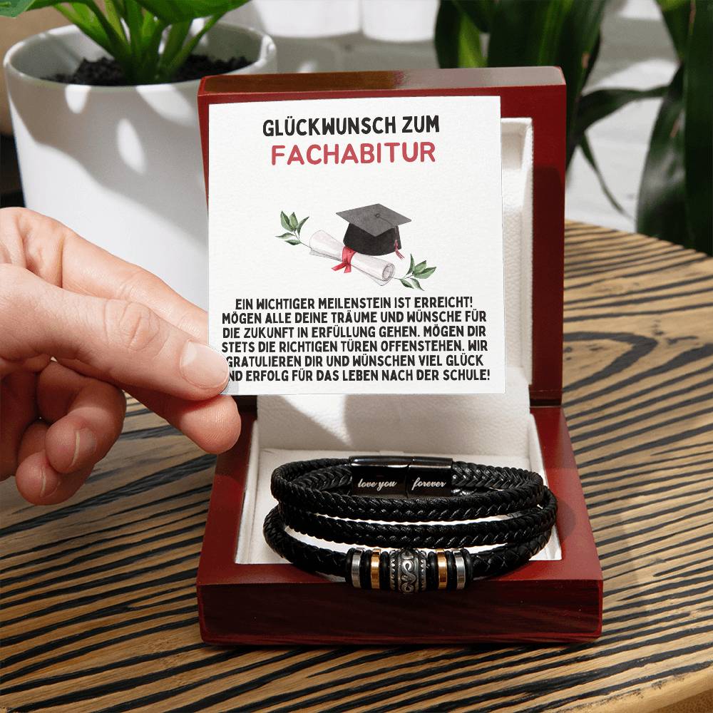 Glückwunsch Zum Fachabitur | Ein Wichtiger Meilenstein Ist Erreicht | Luxus Leder Armband