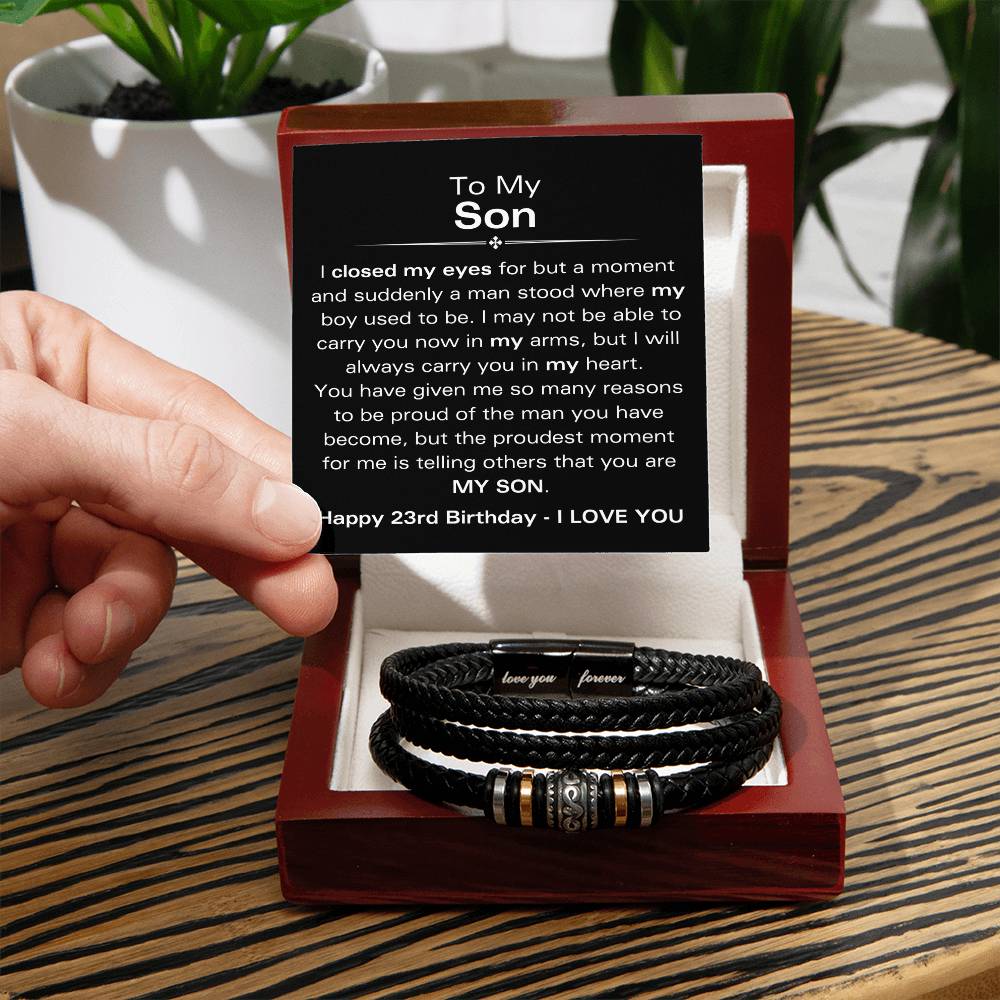 To My Son - Happy 23rd Birthday - Love You Forever Bracelet