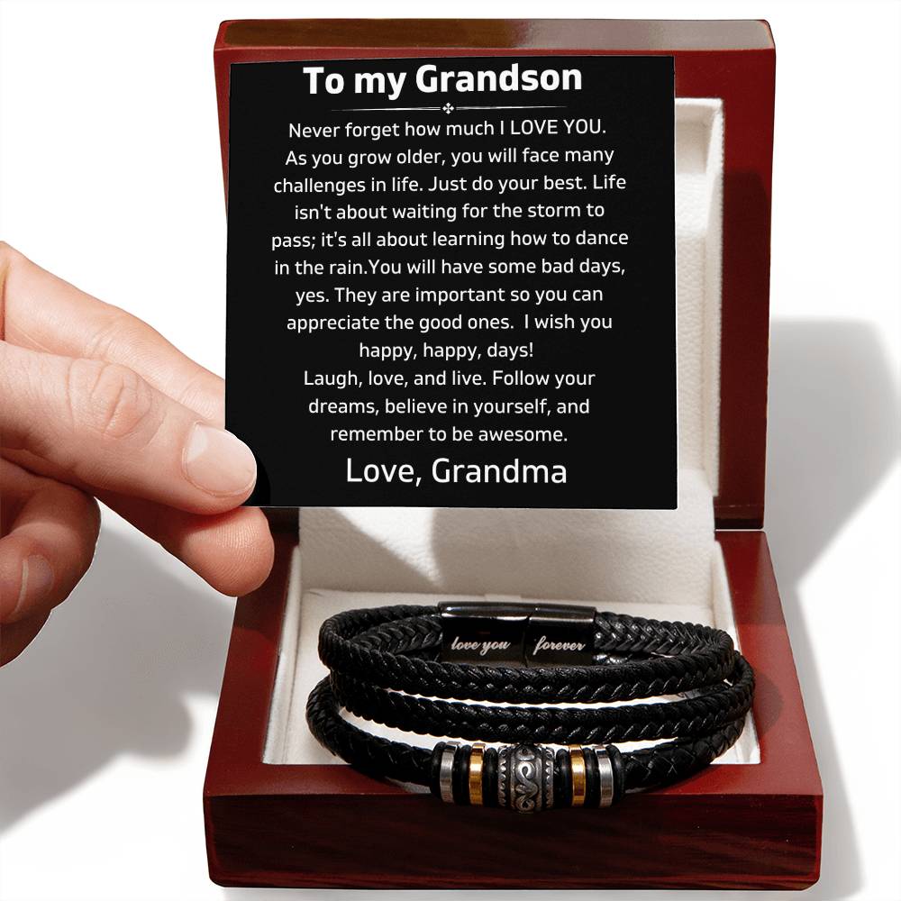 To My Grandson - Believe In Yourself - Love You Forever Bracelet