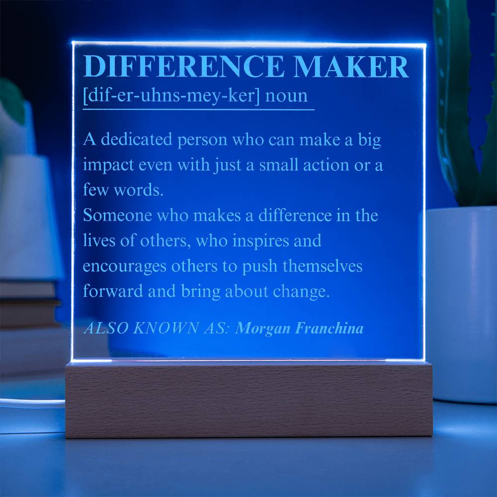 Engraved Personalized Plaque 3 For Difference Maker
