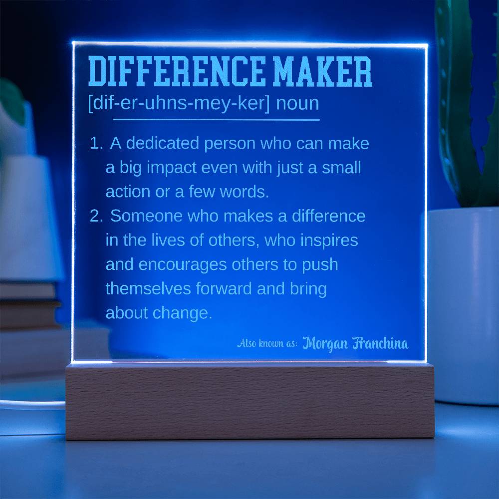 Engraved Personalized Plaque 6 For Difference Maker