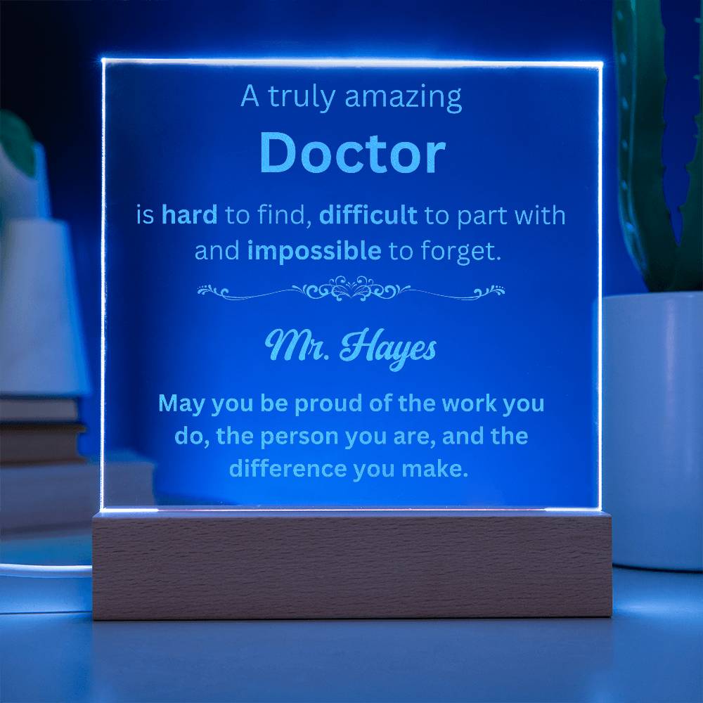Personalized Doctor Engraved Plaque