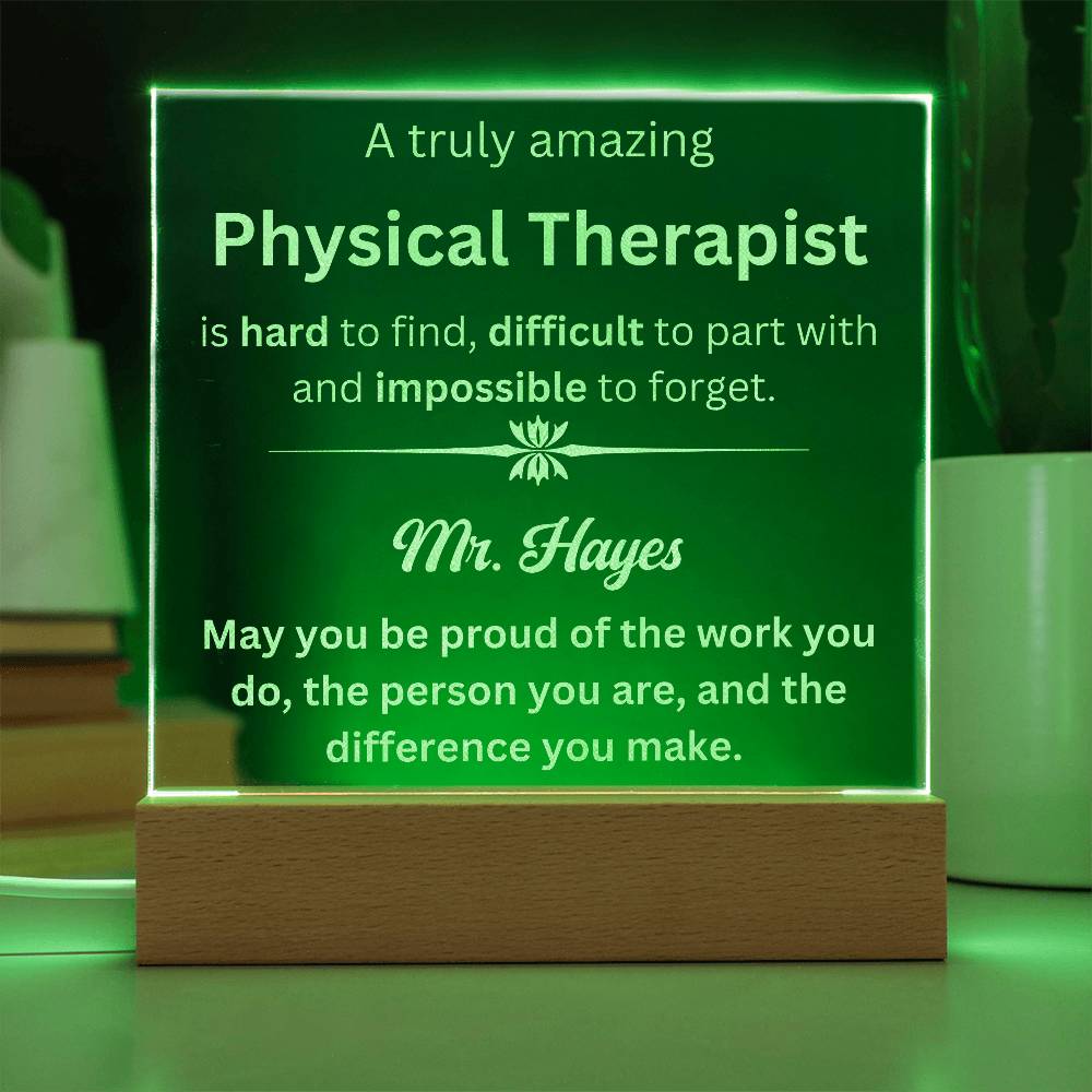 Personalized Physical Therapist Engraved Plaque