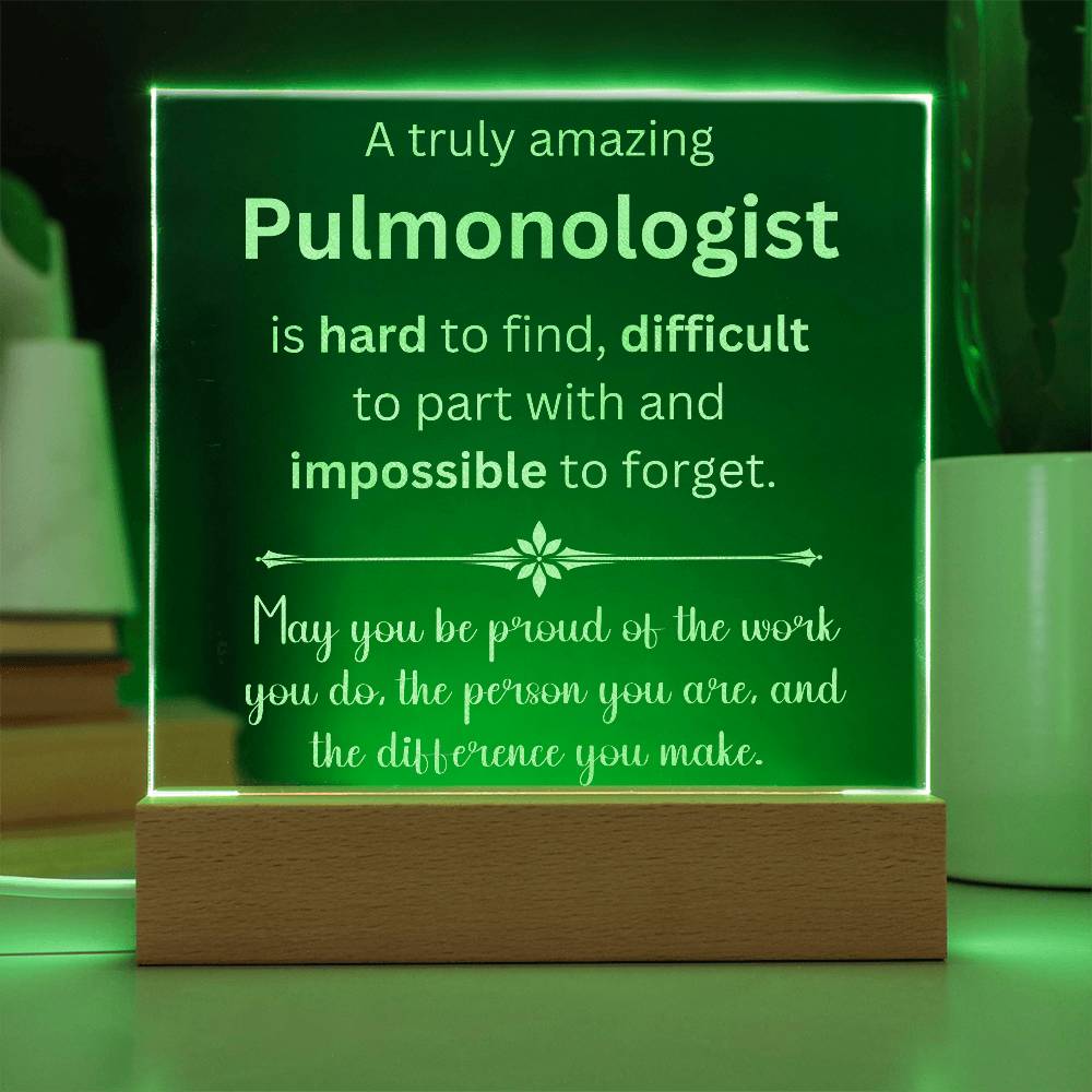 Personalized Pulmonologist Engraved Plaque