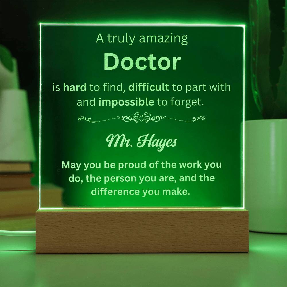 Personalized Doctor Engraved Plaque