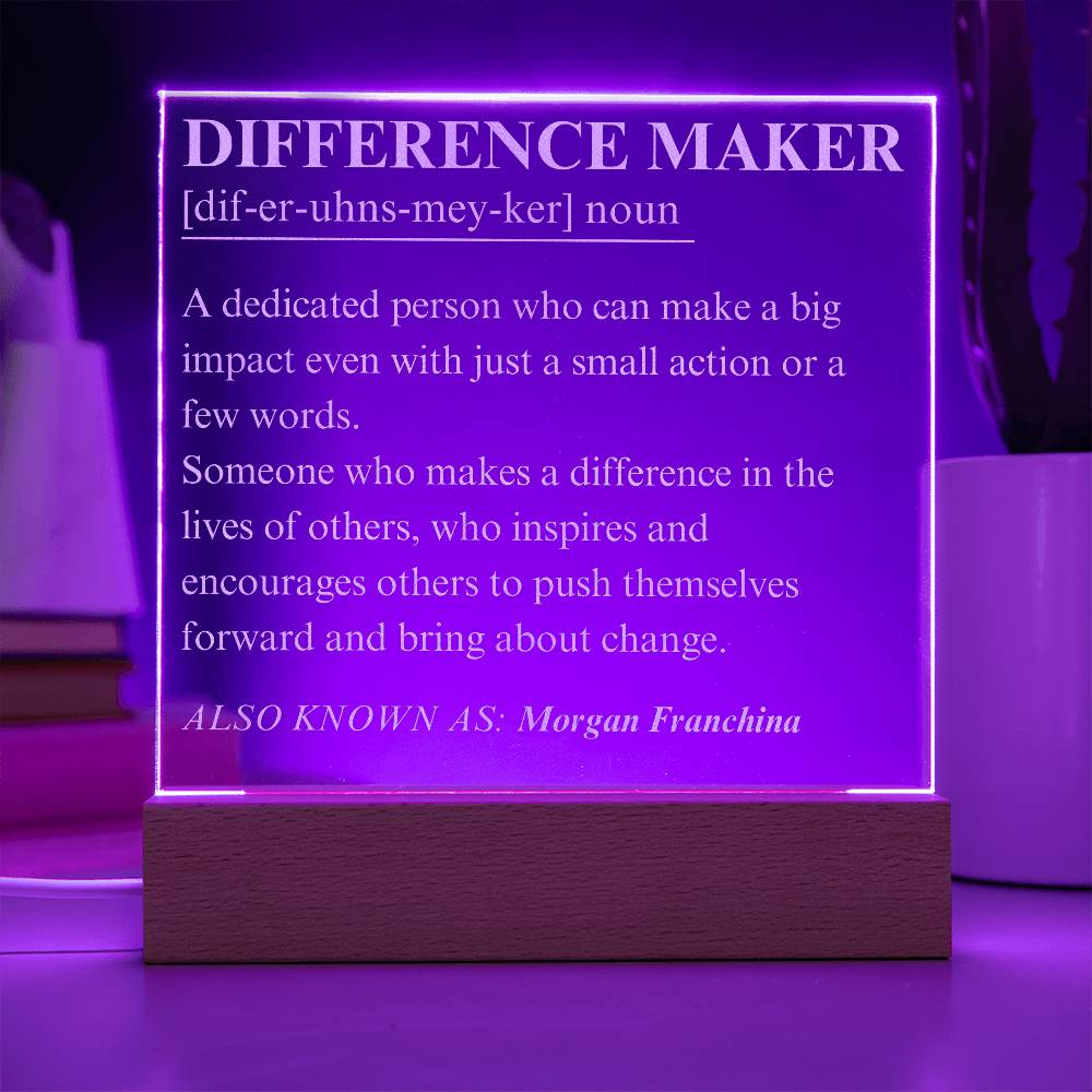 Engraved Personalized Plaque 3 For Difference Maker