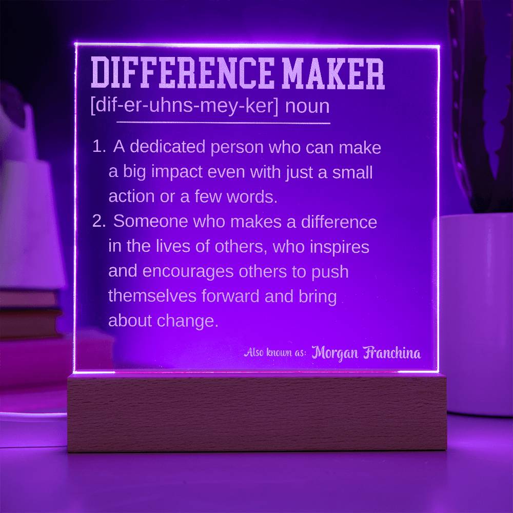 Engraved Personalized Plaque 6 For Difference Maker