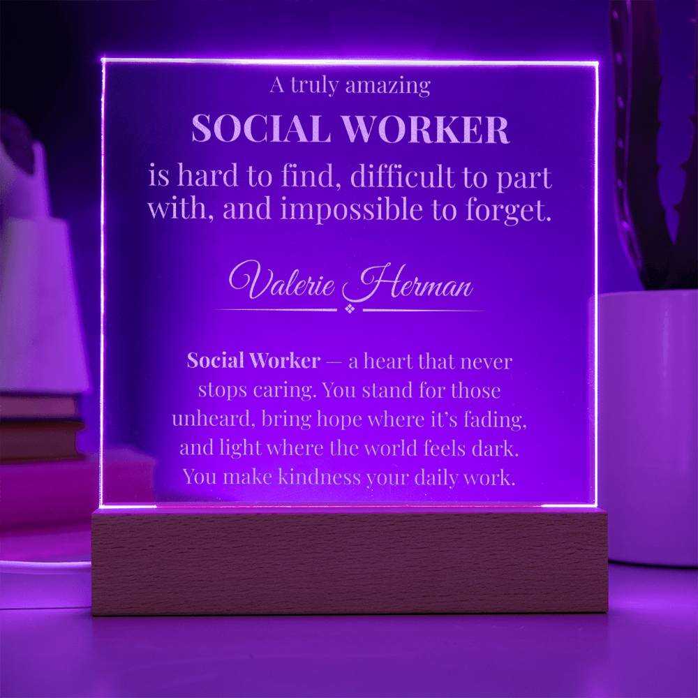 Social Worker Definition Plaque Gift – Inspirational Appreciation Gift for Social Worker