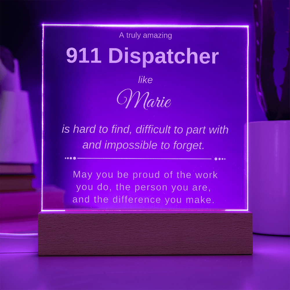 Personalized 911 Dispatcher Acrylic Plaque