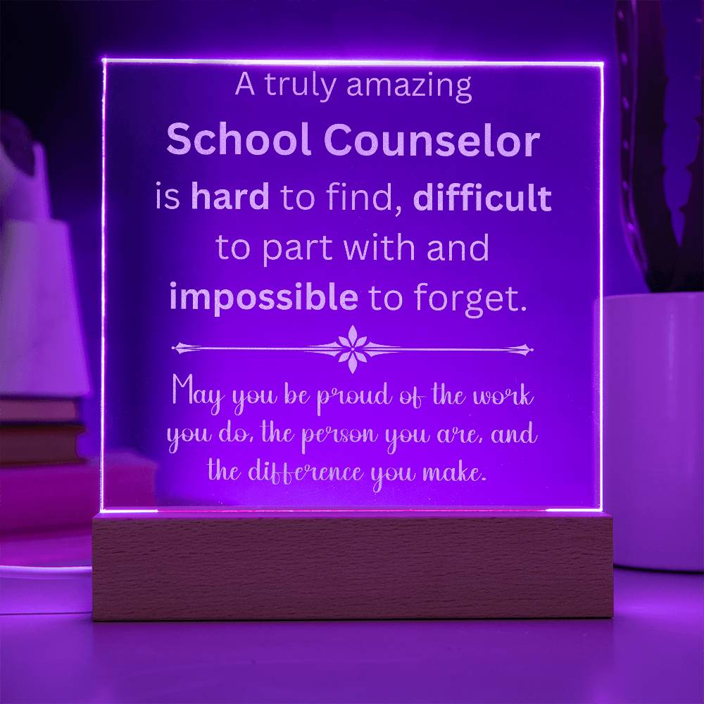 Engraved Personalized Plaque For School Counselor