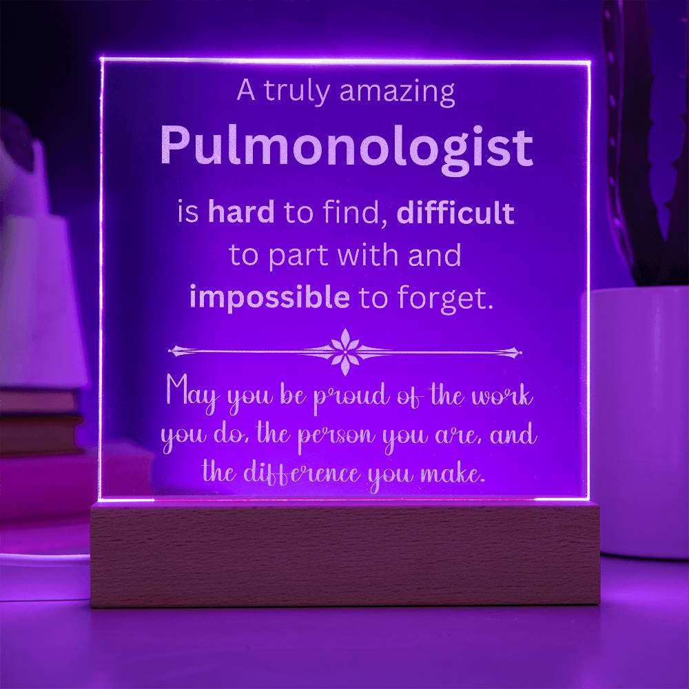 Personalized Pulmonologist Engraved Plaque