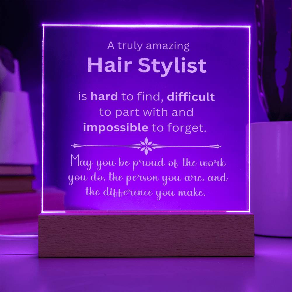 Engraved Plaque Appreciation Gift For Hair Stylist