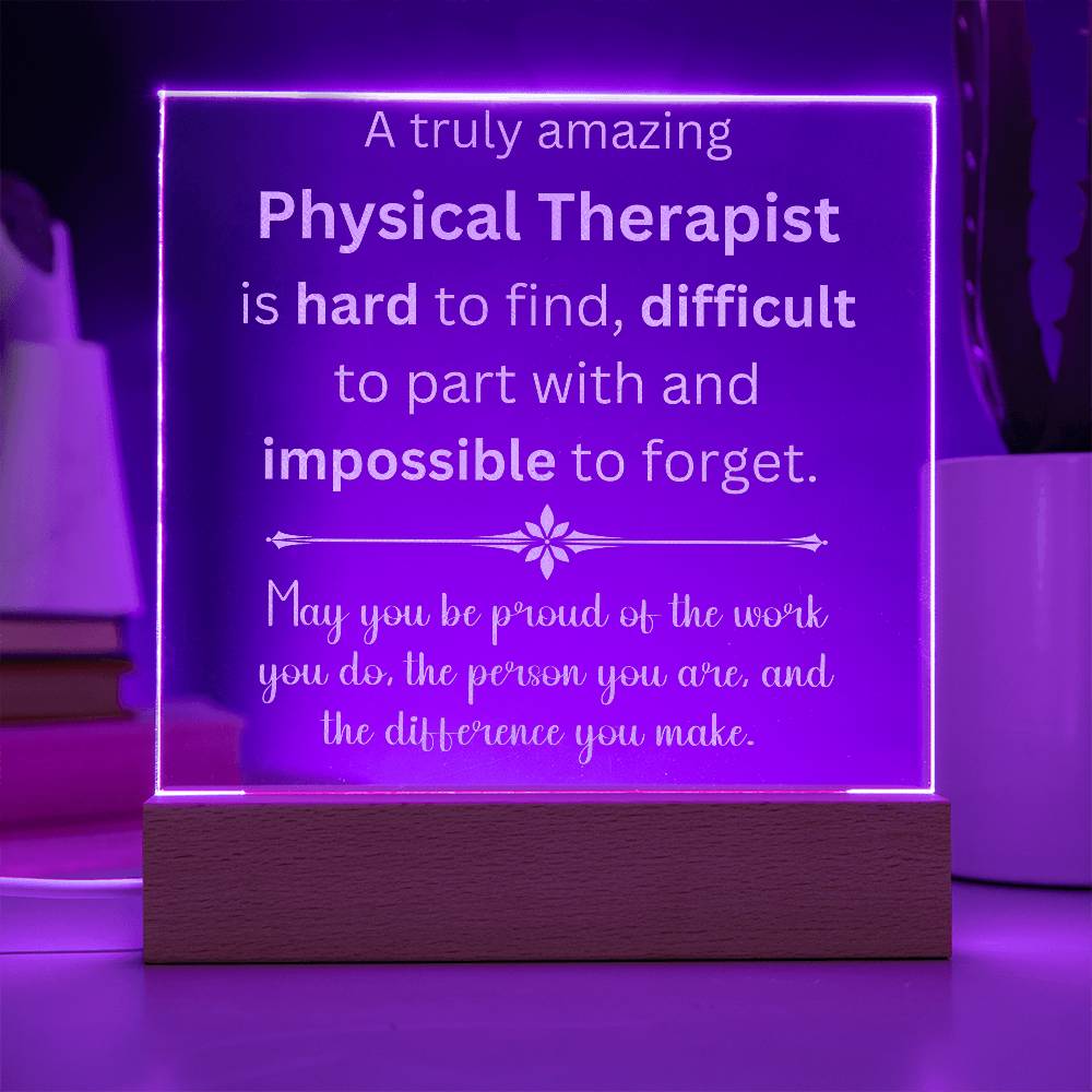 Engraved Personalized Plaque For Physical Therapist