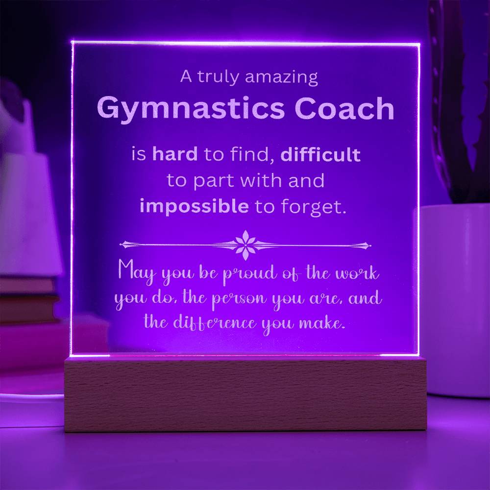 Engraved Plaque Appreciation Gift For Gymnastics Coach