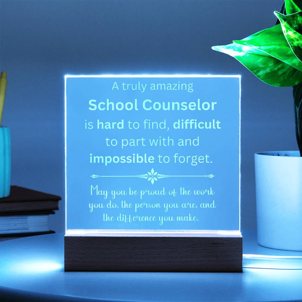 Engraved Personalized Plaque For School Counselor