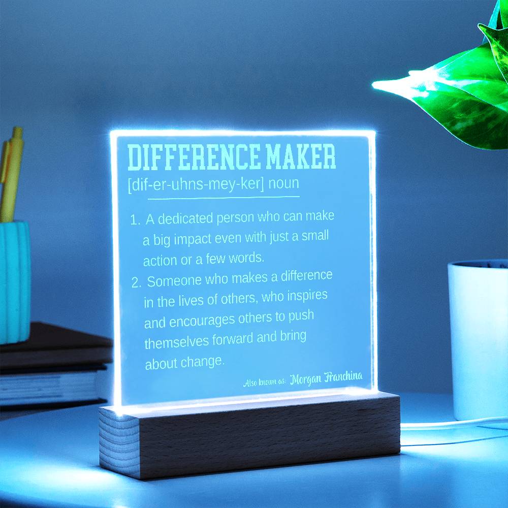 Engraved Personalized Plaque 6 For Difference Maker