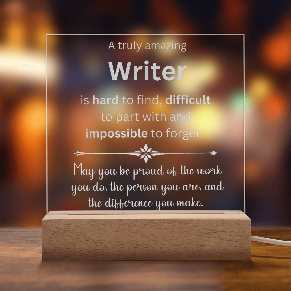 Engraved Plaque Appreciation Gift For Writer